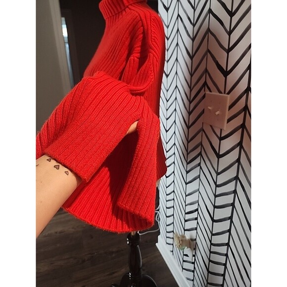 H&M LOGG Turtleneck Sweater  Womens Medium Red Thick Warm J1‎ - Picture 4 of 9
